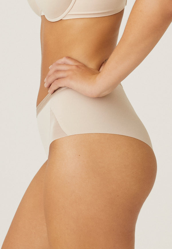 Naturana Clean Cut Panty mit Mesh-Details - Light Beige Valentinstagsangebot