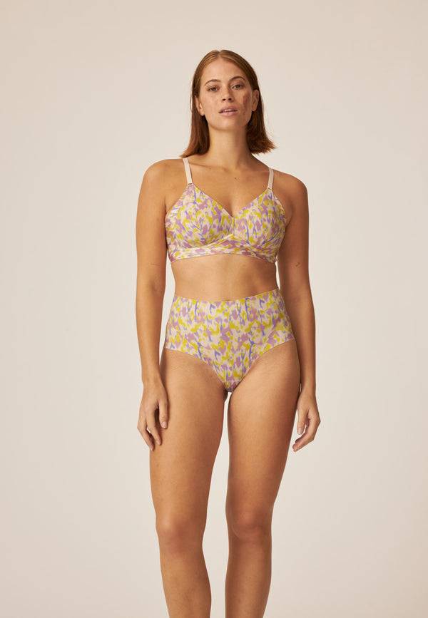 Naturana High Waist Slip mit leichtem Shape-Effekt - Smoked Orchid Print Exklusive Angebote