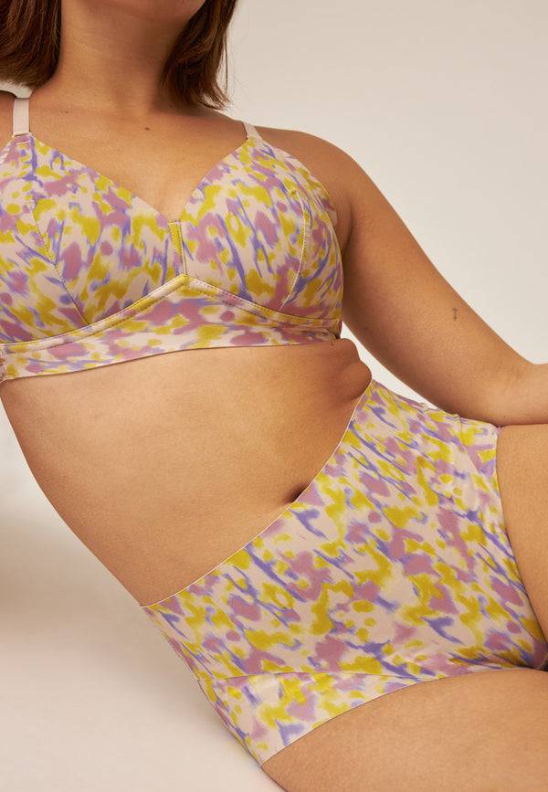 Naturana High Waist Slip mit leichtem Shape-Effekt - Smoked Orchid Print Exklusive Angebote
