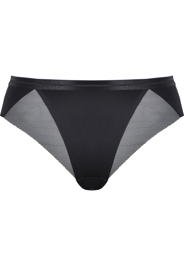 Naturana Clean Cut Slip mit Mesh-Details - Schwarz Tägliche Deals