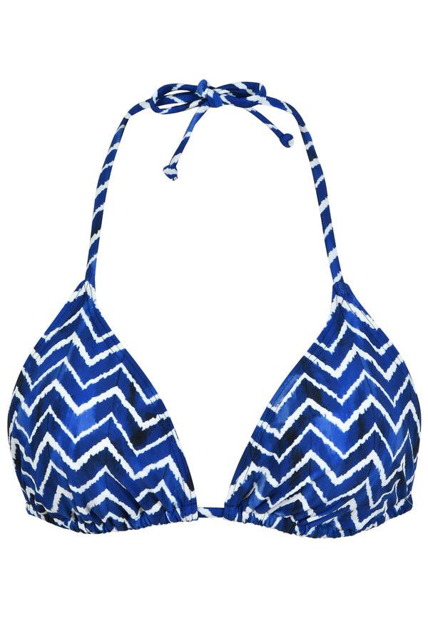 Naturana Bikini-Oberteil The Zig-Zag mit Schale - Blau-Ecru Kostenlose Rückgabe