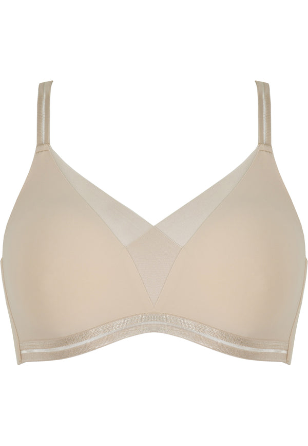 Naturana Softer Wohlfühl-BH mit Mesh-Details - Light Beige Kostenloser Versand