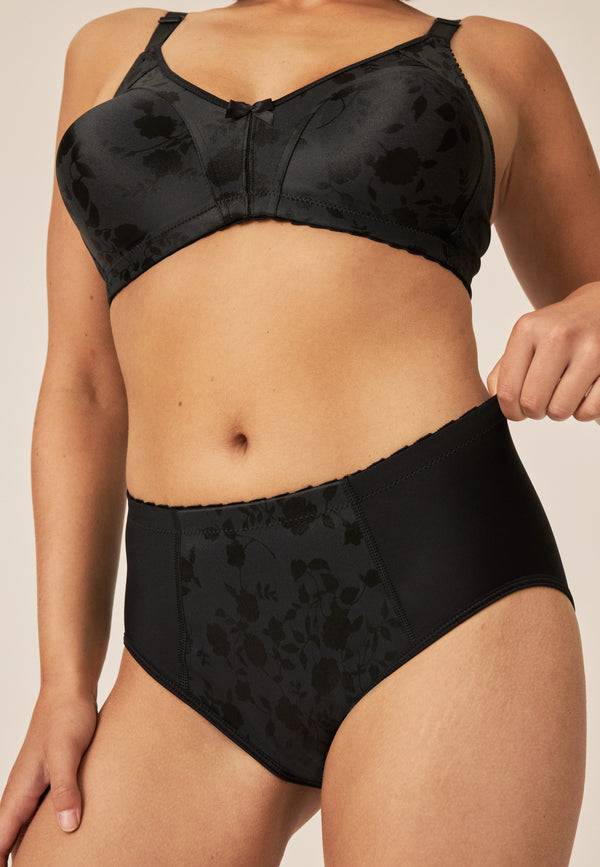 Naturana Minimizer Slip mit Blumenmuster - Schwarz Osterangebot