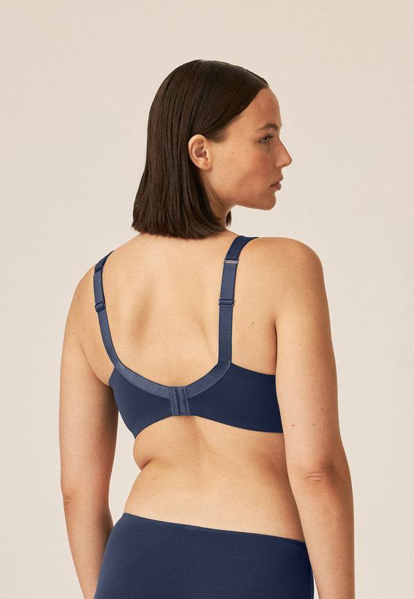 Naturana Bügelloser BH mit Schale und Glanzband - Navy Blitzangebot