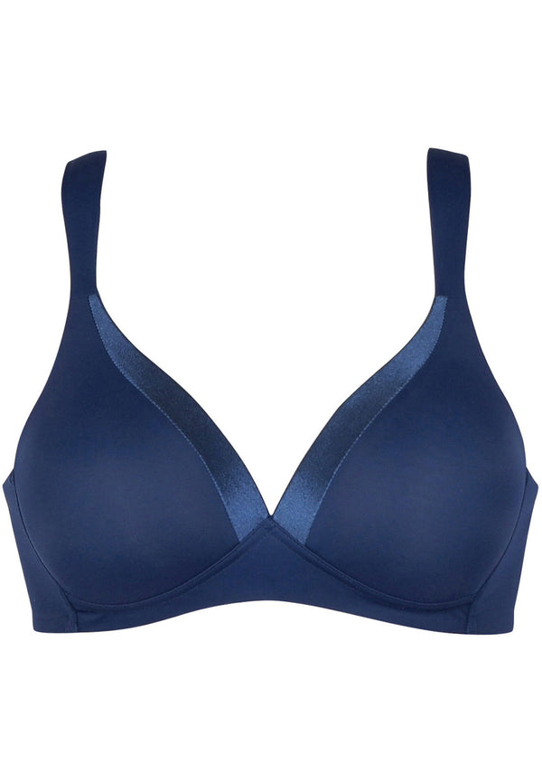 Naturana Bügelloser BH mit Schale und Glanzband - Navy Blitzangebot