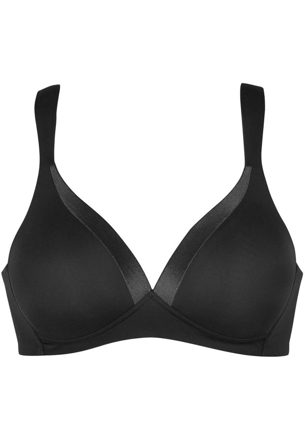 Naturana Bügelloser BH mit Schale und Glanzband - Schwarz Große Rabatte