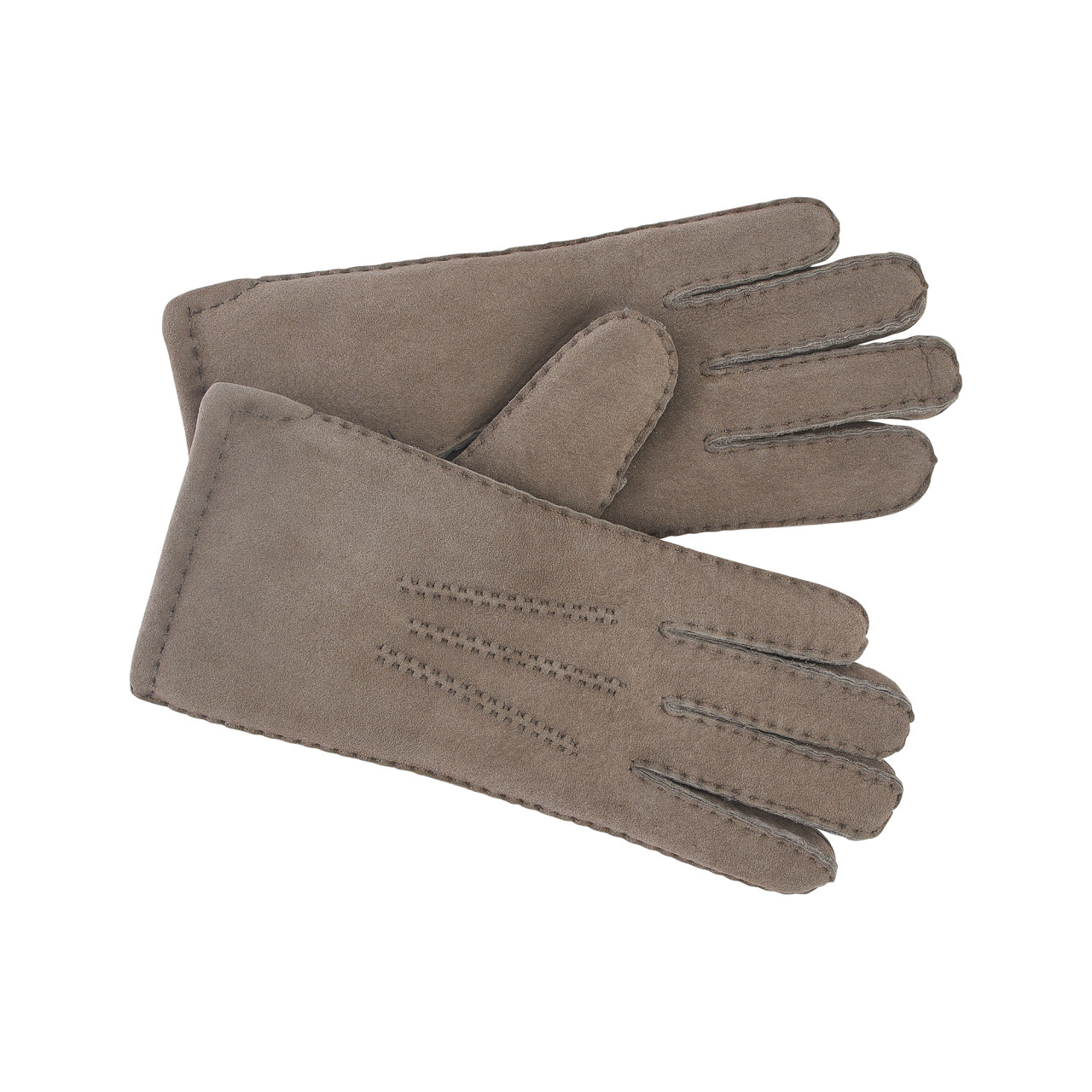Nitzsche Accessoires Klassische Lederhandschuh mit Lammfell und Ziernähten Rabatt