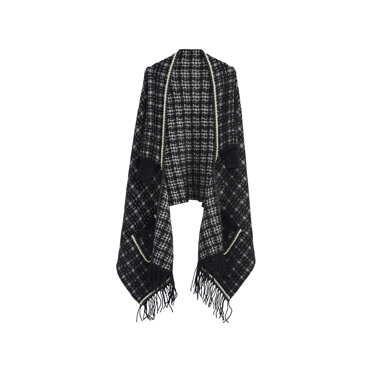 Nitzsche Accessoires Stilvoller Poncho mit Fransen für Damen Letzte 3 Tage