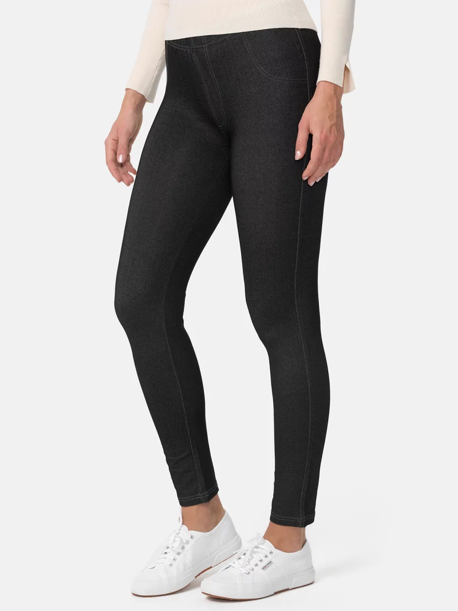 Nur Die Treggings in Jeans-Look - Relax & Go - schwarz - Größe 46-48 Fabrikladen