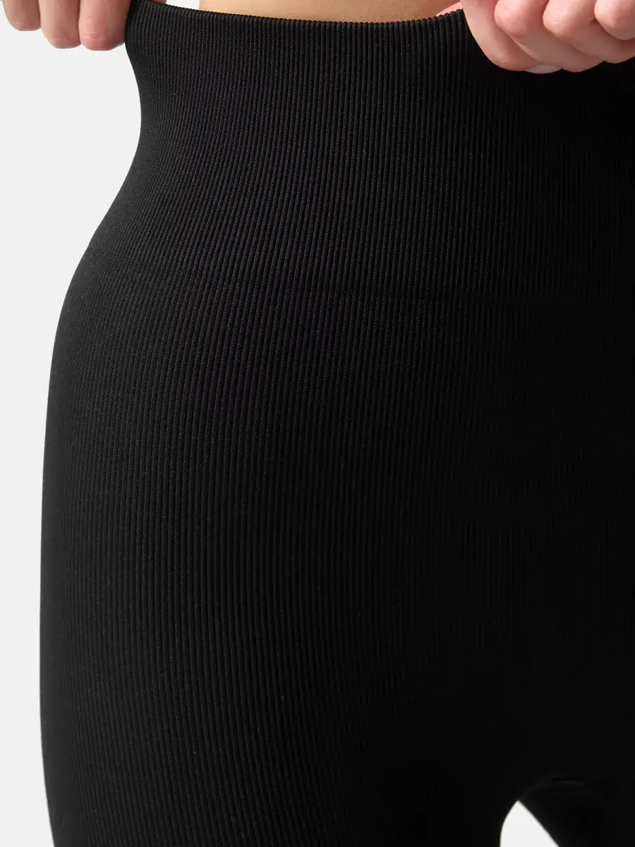 Nur Die Leggings in Ripp-Optik - Relax & Go - schwarz - Größe 44-46 zollfrei