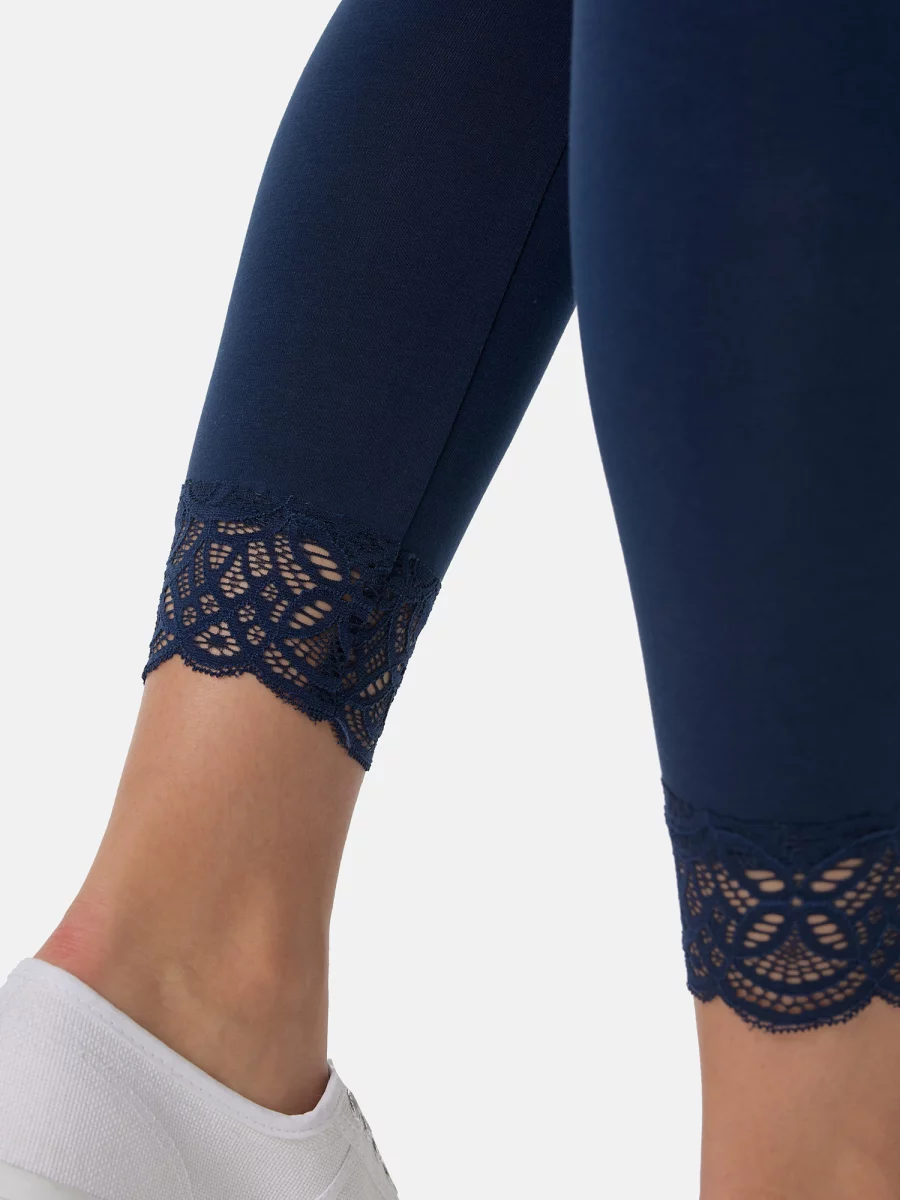 Nur Die 7/8 Leggings mit Spitze - Relax & Go - dunkelblau - Größe 44-46 Fabrikpreis