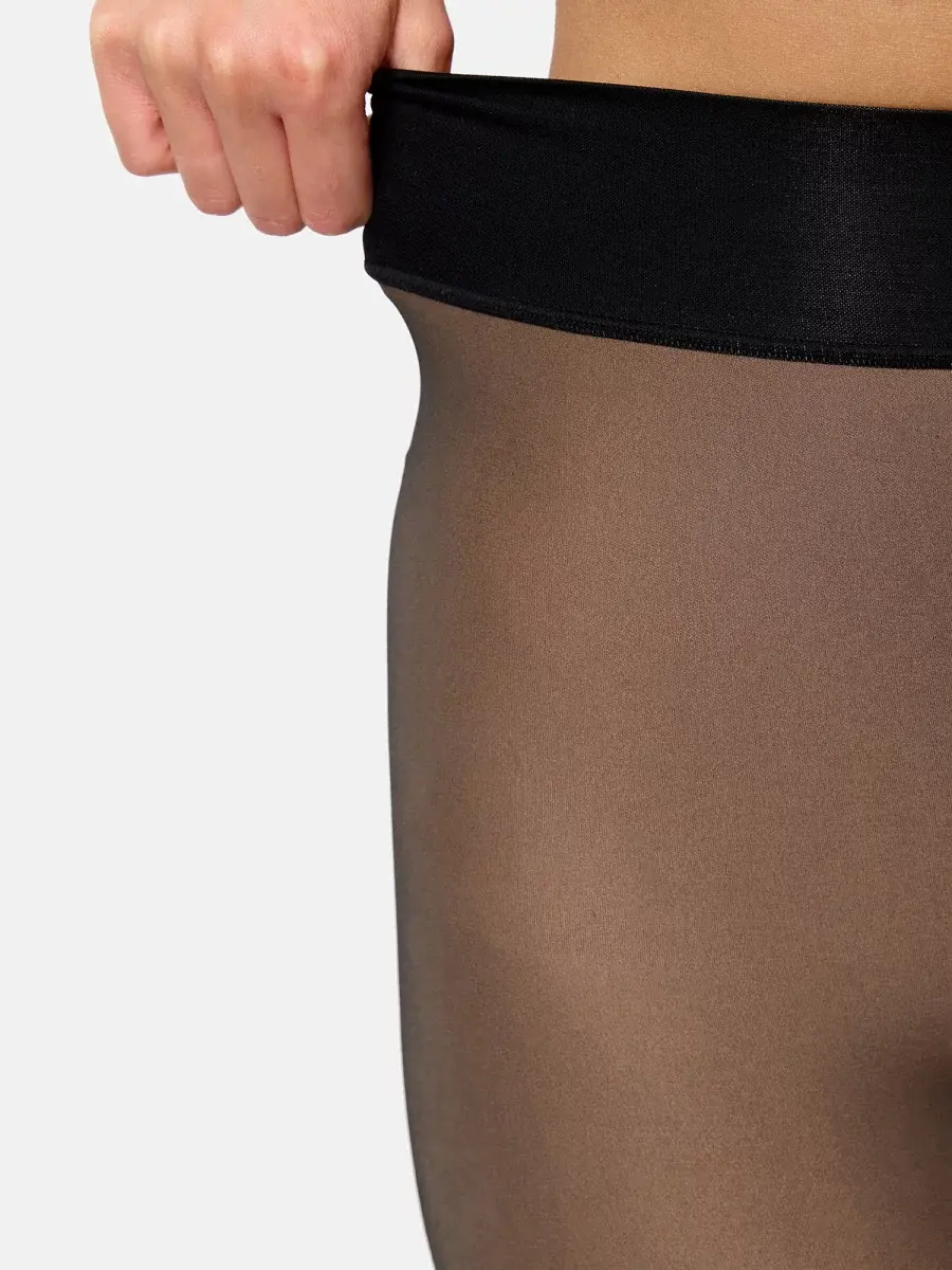 Nur Die Strumpfhose Warm & Transparent mit wärmendem Innenfleece 80 DEN Print - Punktedesign - Größe 40-44 Begrenztes Angebot