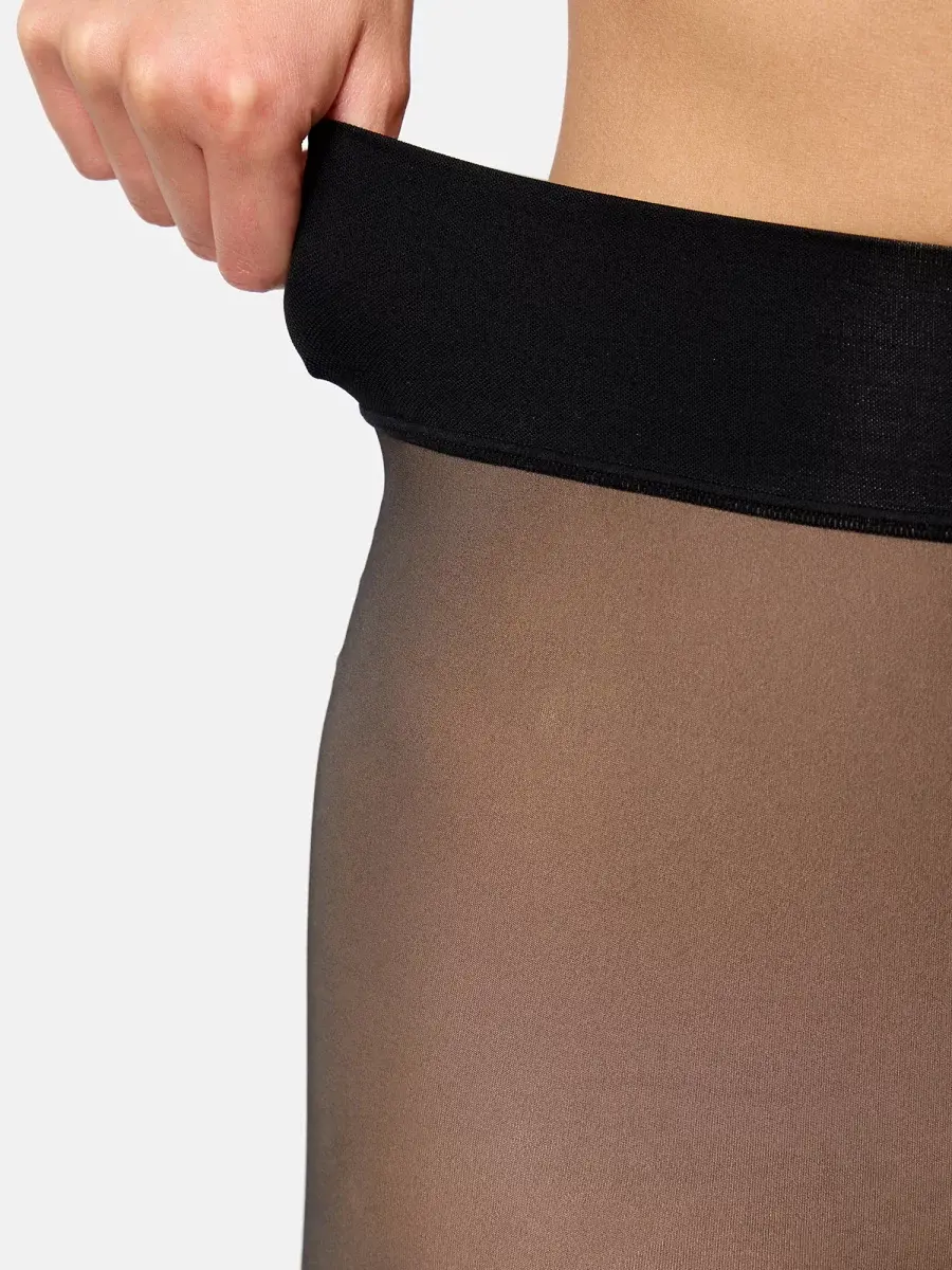 Nur Die Strumpfhose Warm & Transparent mit wärmendem Innenfleece 80 DEN Print - Herzdesign - Größe 40-44 Valentinstagsangebot