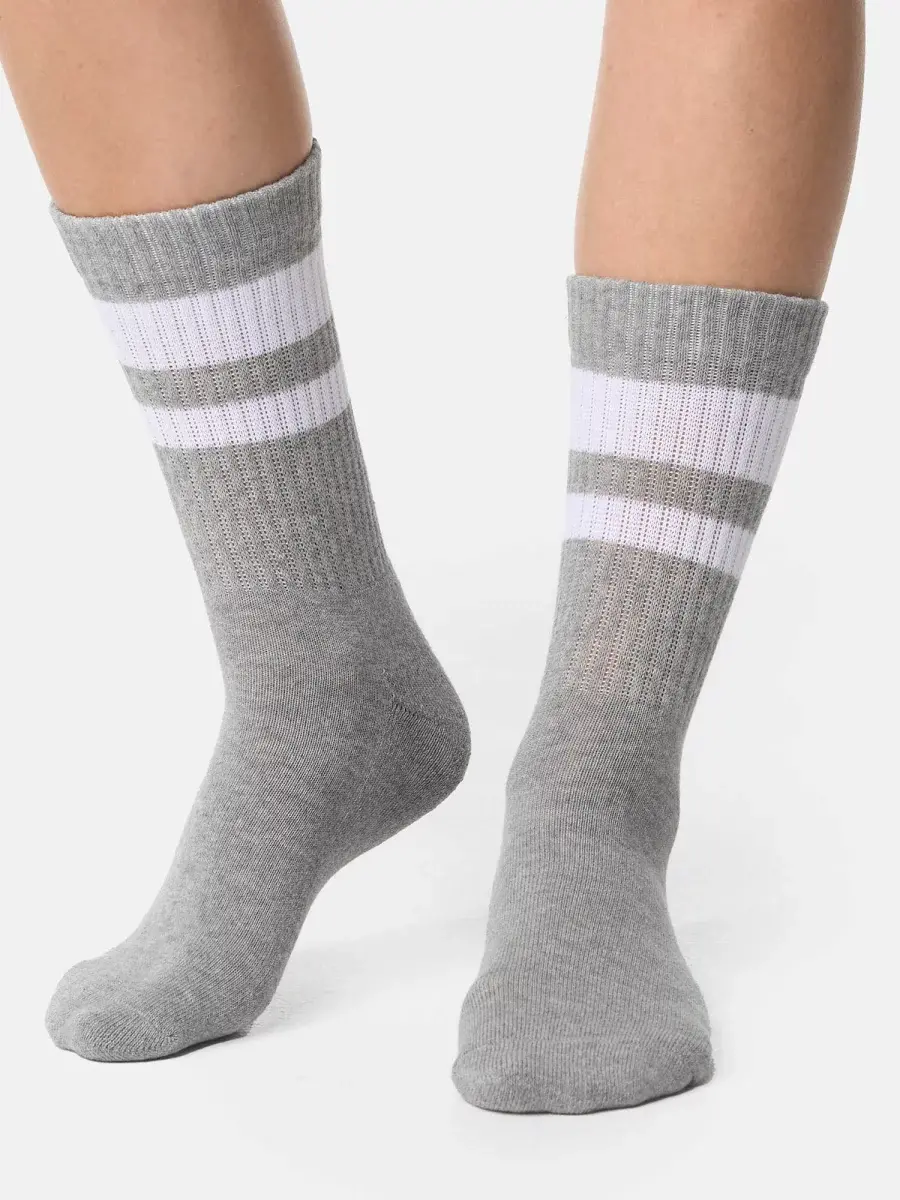 Nur Die Sport Socken 3er Pack - weiß/grau/schwarz - Größe 39-42 Kostenloser Versand international