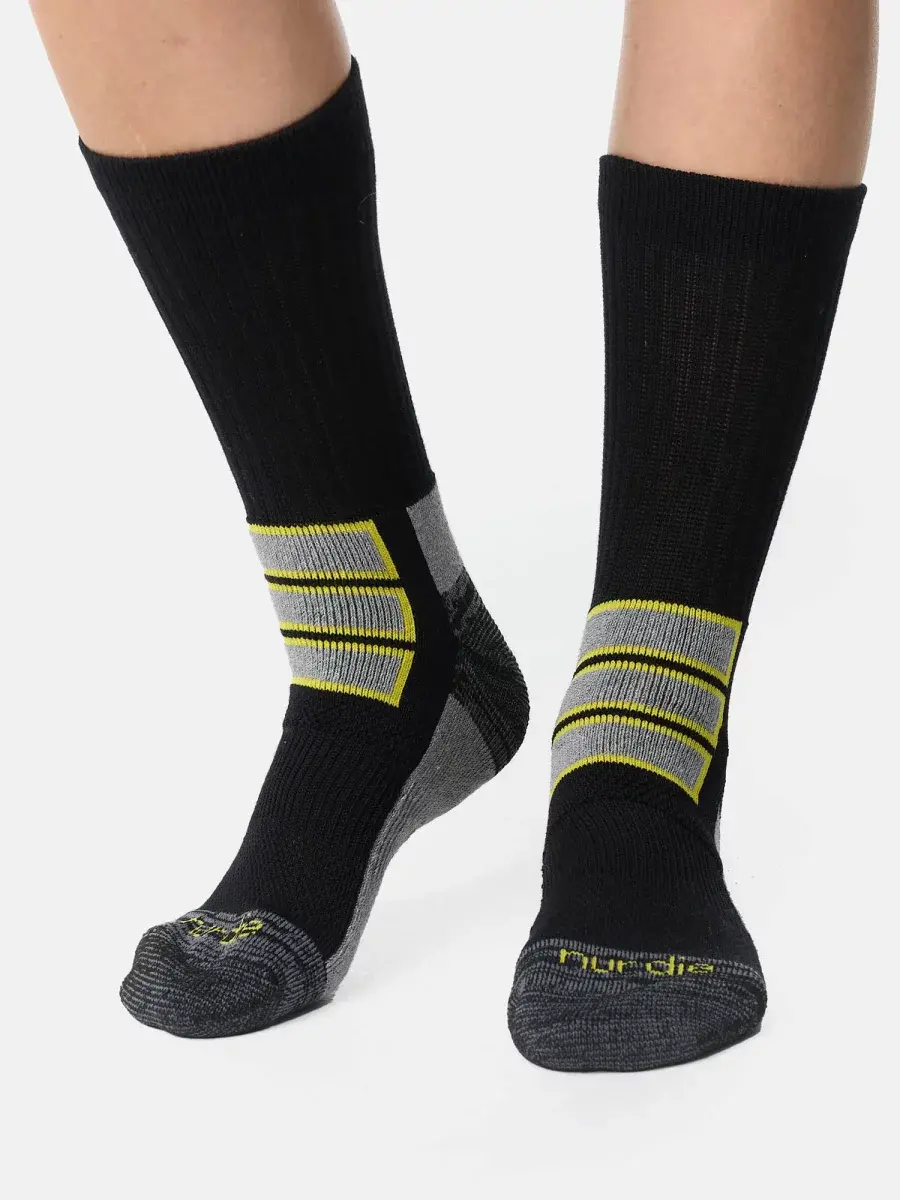 Nur Die Outdoor Socke 2er Pack - schwarz/gelb - Größe 35-38 Black Friday Preise