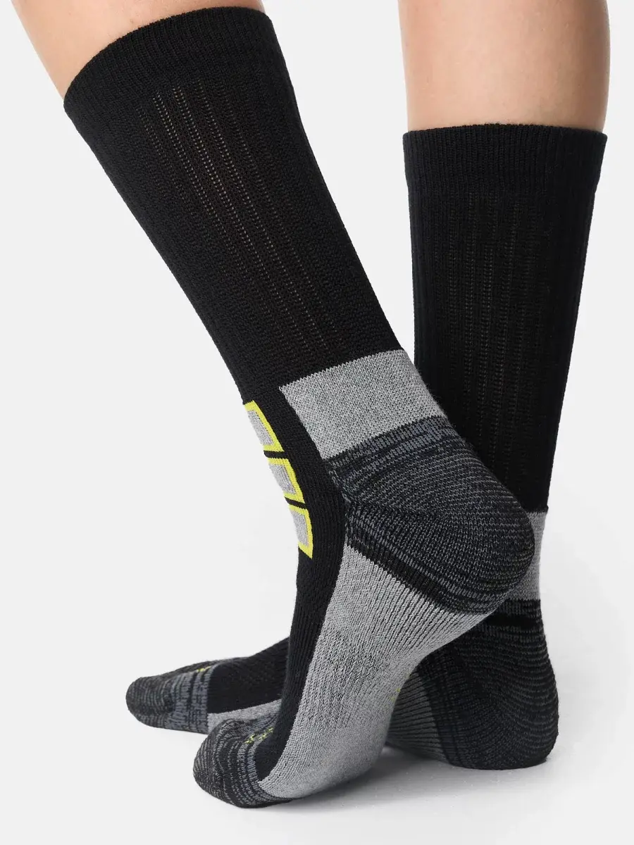Nur Die Outdoor Socke 2er Pack - schwarz/gelb - Größe 35-38 Black Friday Preise