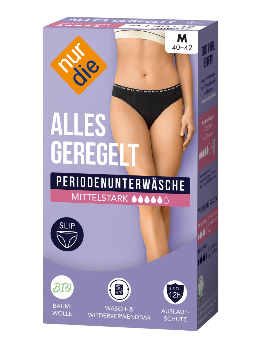 Nur Die Periodenunterwäsche Alles Geregelt Slip mittelstark - schwarz - Größe 32-34 Großer Ausverkauf