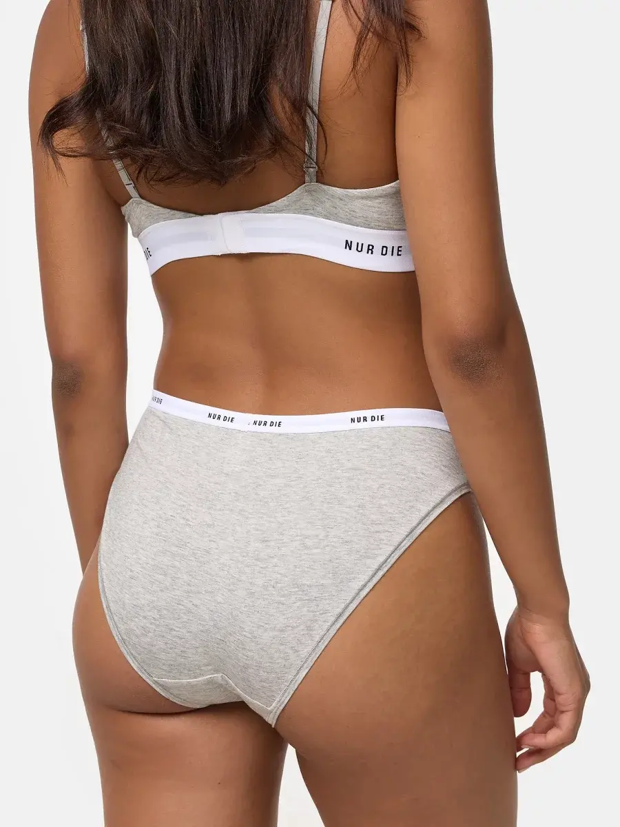 Nur Die Slip 2-Pack Soft Sportiv - graumelange/schwarz - Größe 40-42 Bestseller