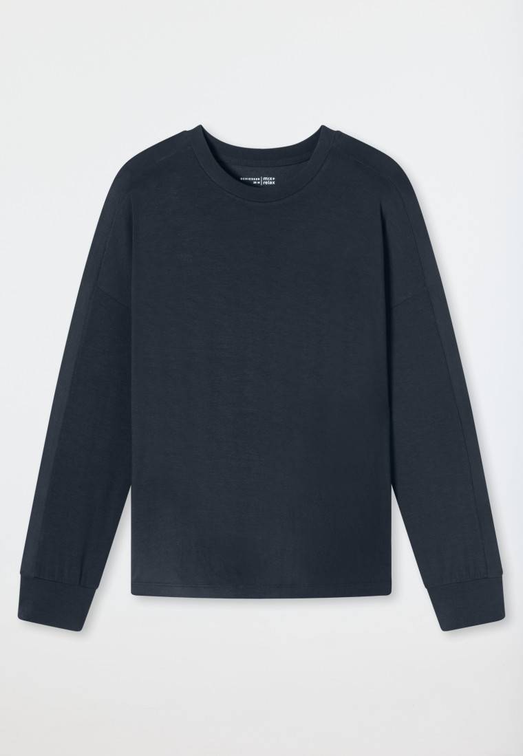 Schiesser Shirt langarm nachtblau - Mix+Relax Riesige Rabatte