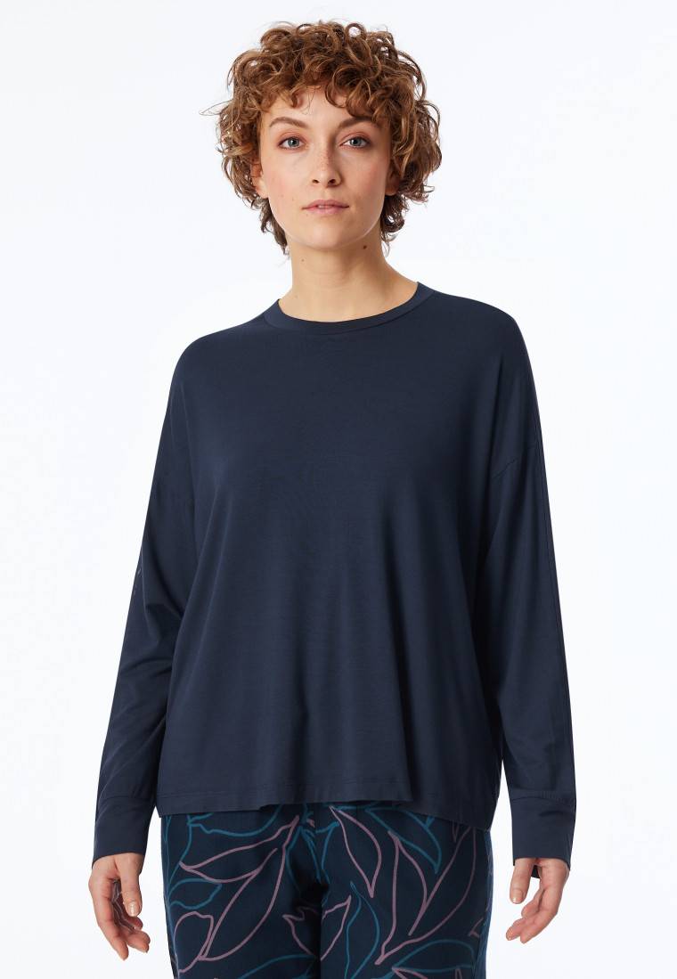 Schiesser Shirt langarm nachtblau - Mix+Relax Riesige Rabatte