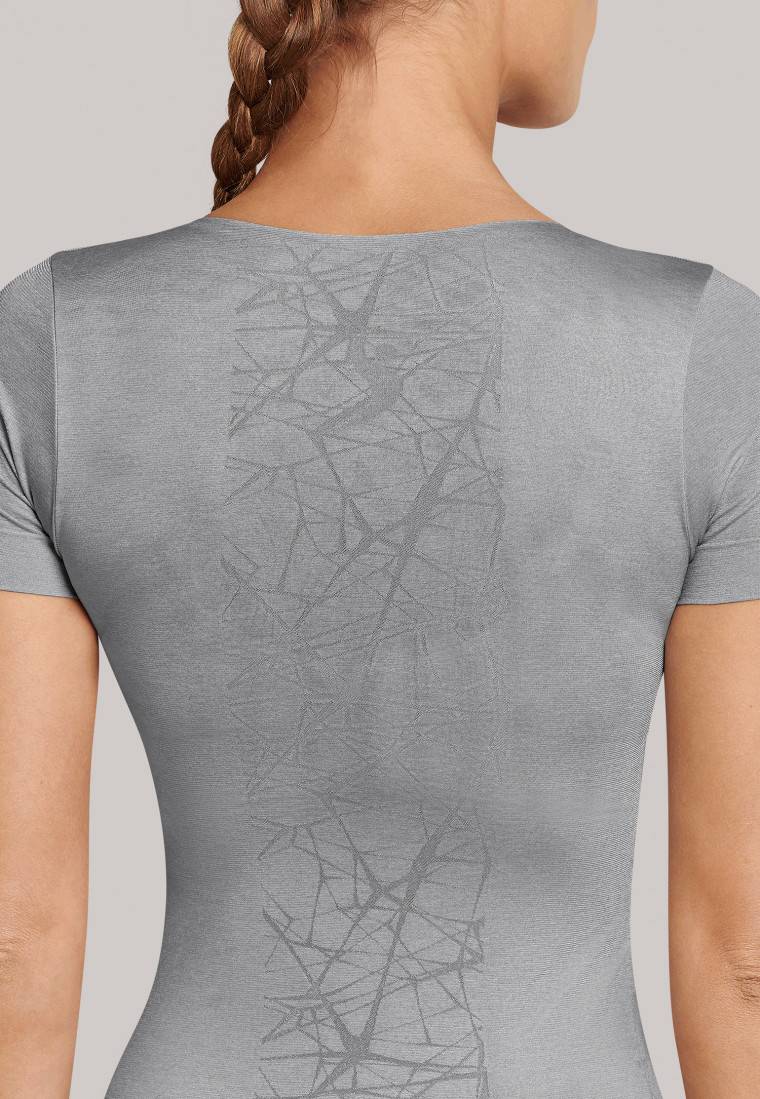 Schiesser Shirt kurzarm ultraleicht Seamless silbergrau - Active Mesh Light 50% Rabatt mit kostenlosem Versand