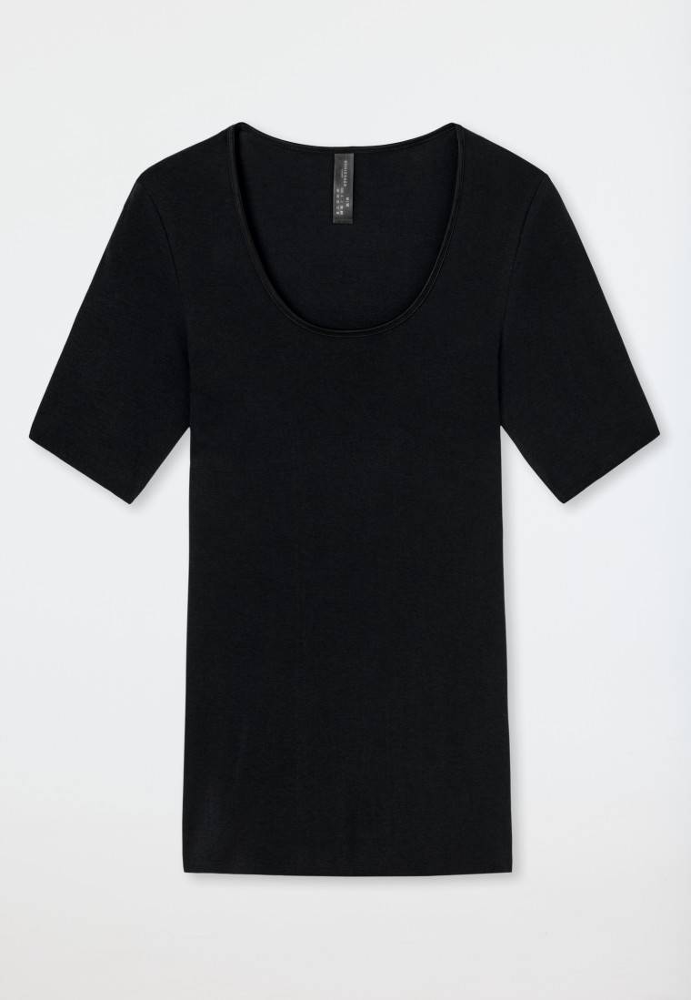 Schiesser Shirt kurzarm schwarz - Luxury Clearance-Verkauf