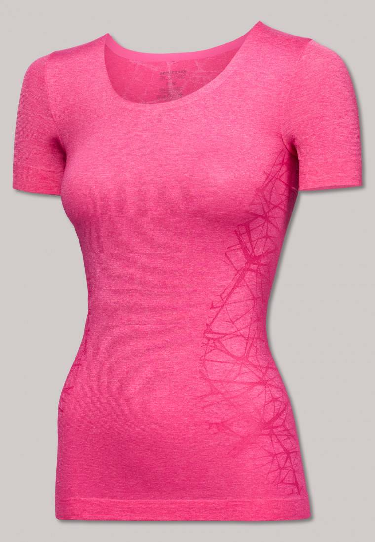 Schiesser Shirt kurzarm ultraleicht Seamless pink meliert - Active Mesh Light Kostenloser Versand international