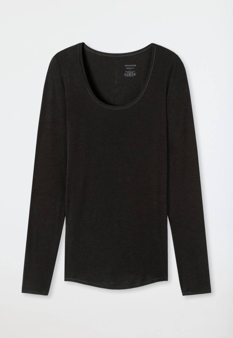 Schiesser Shirt langarm schwarz - Personal Fit Black Friday Preise