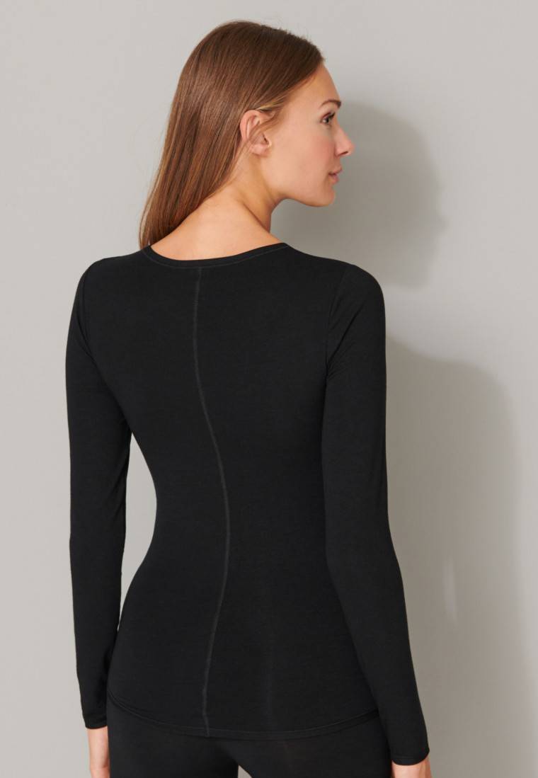 Schiesser Shirt langarm schwarz - Personal Fit Black Friday Preise