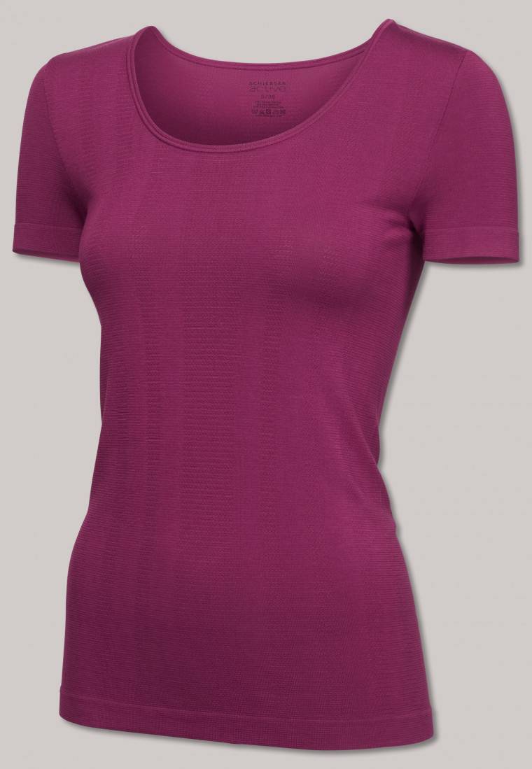 Schiesser Shirt kurzarm seamless Bambus beere - Active Mesh Bamboo zollfrei