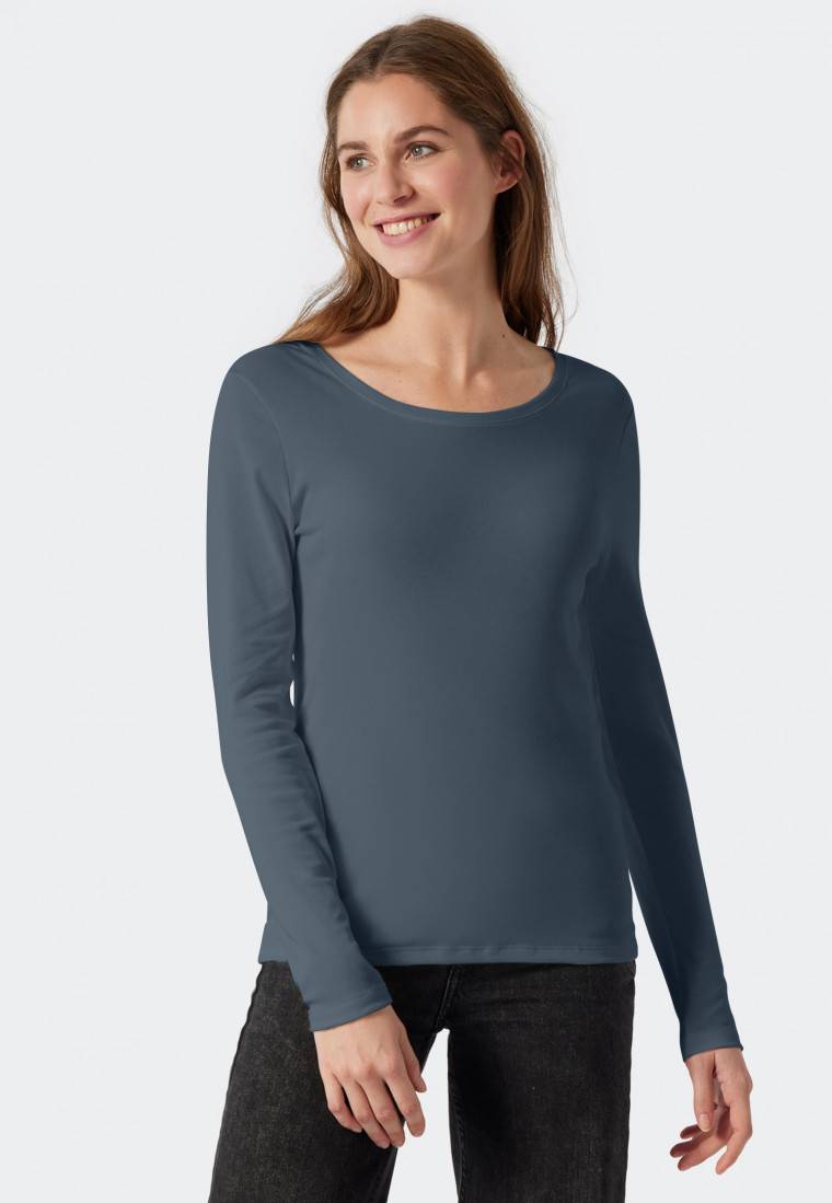 Schiesser Shirt langarm jeansblau - Revival Martina Online