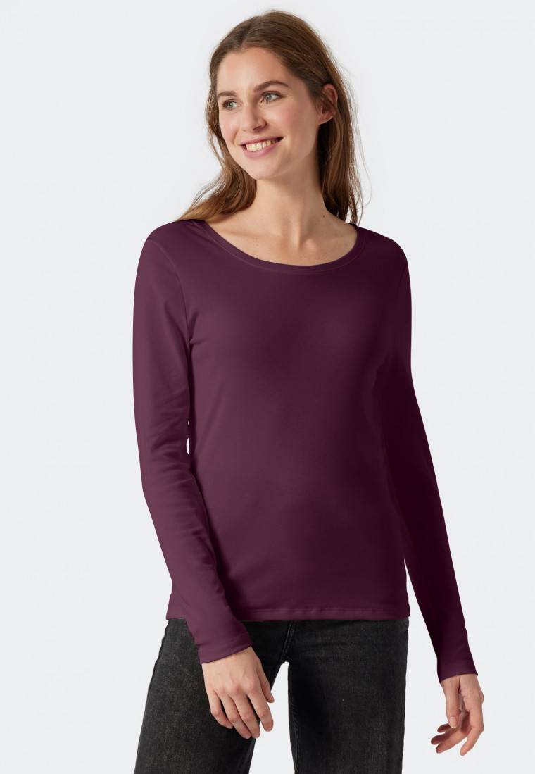 Schiesser Shirt langarm pflaume - Revival Martina Outlet