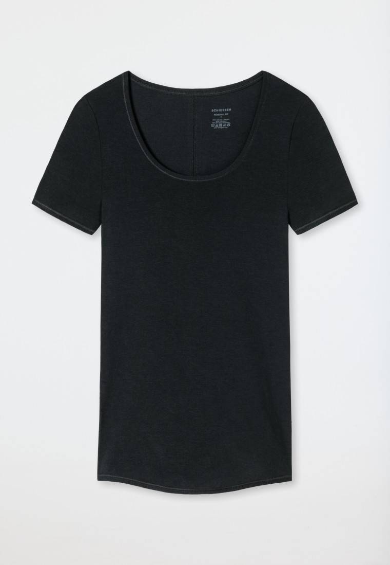 Schiesser Shirt kurzarm schwarz - Personal Fit Auslauf