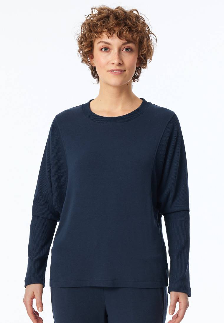 Schiesser Sweatshirt Feinripp nachtblau - Mix+Relax Meist gekauft
