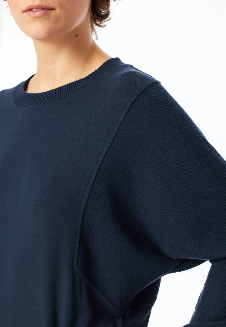 Schiesser Sweatshirt Feinripp nachtblau - Mix+Relax Meist gekauft