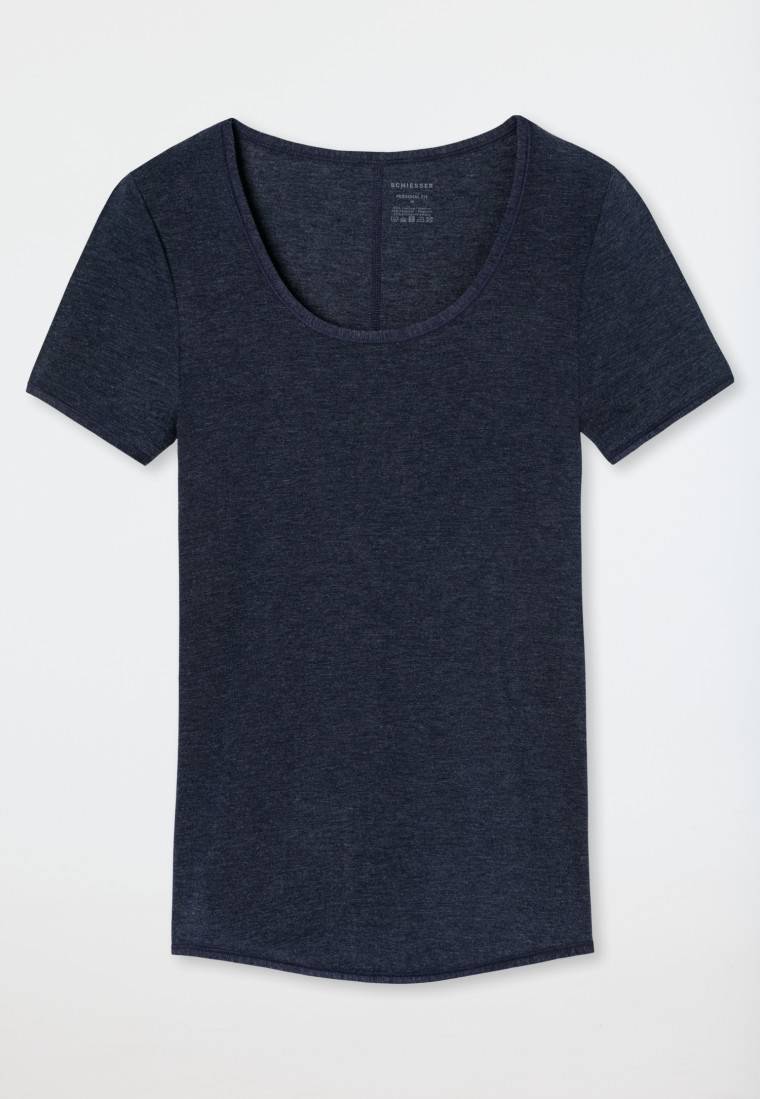 Schiesser Shirt kurzarm nachtblau - Personal Fit Fabrik Onlineshop