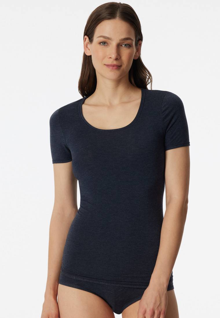 Schiesser Shirt kurzarm nachtblau - Personal Fit Fabrik Onlineshop