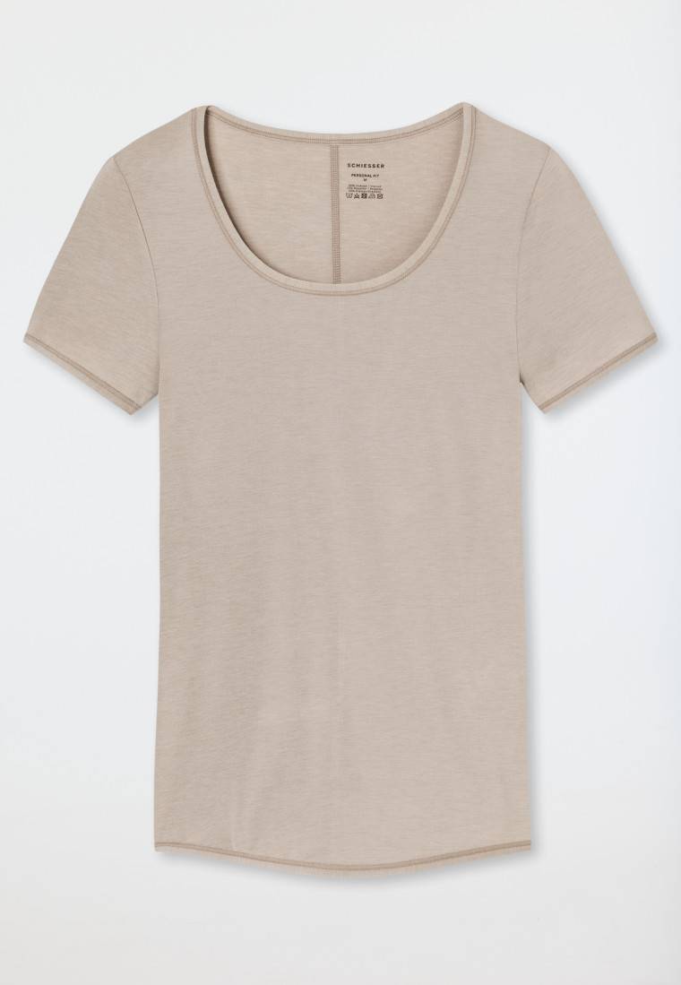 Schiesser Shirt kurzarm braun - Personal Fit Fabrikpreis
