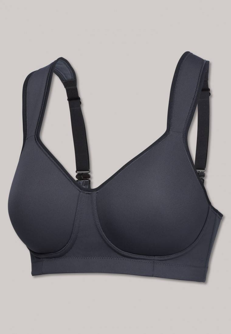 Schiesser Sport-BH Softcup bügellos Medium Support anthrazit - Active Exklusivangebot