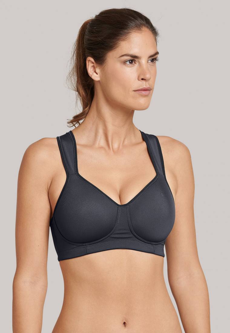 Schiesser Sport-BH Softcup bügellos Medium Support anthrazit - Active Exklusivangebot