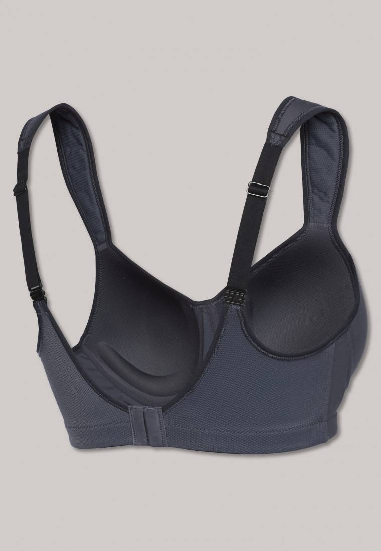 Schiesser Sport-BH Softcup bügellos Medium Support anthrazit - Active Exklusivangebot