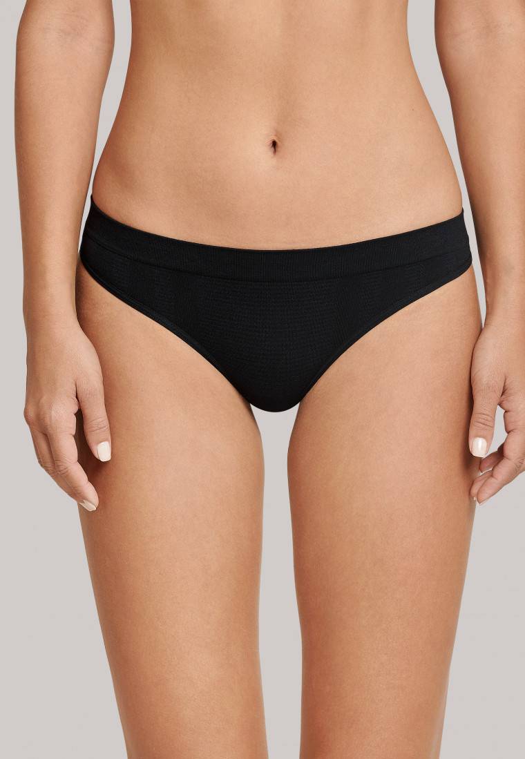 Schiesser Thong seamless Bambus schwarz - Active Mesh Bamboo Black Friday