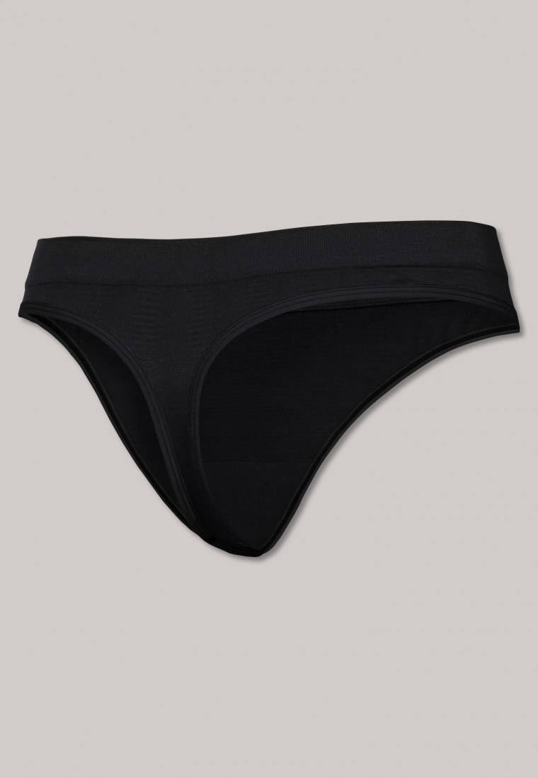 Schiesser Thong seamless Bambus schwarz - Active Mesh Bamboo Black Friday