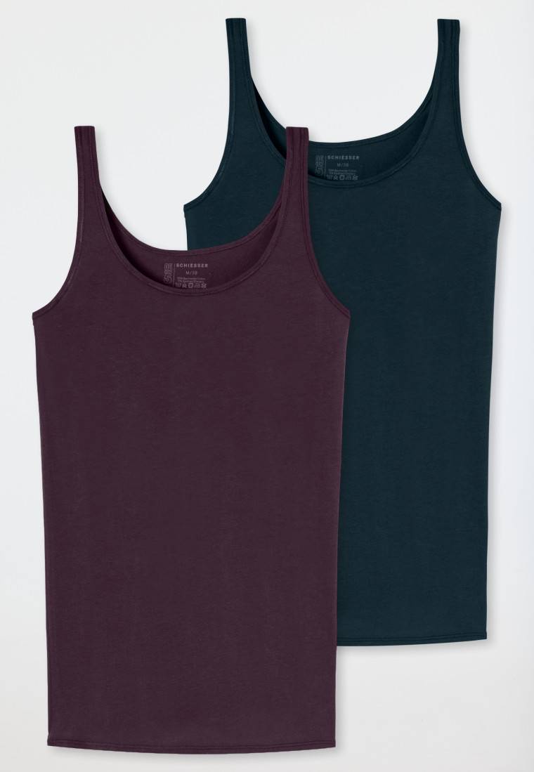 Schiesser Top 2er-Pack Organic Cotton dunkelblau/bordeaux - 95/5 Organic Neueste Mode