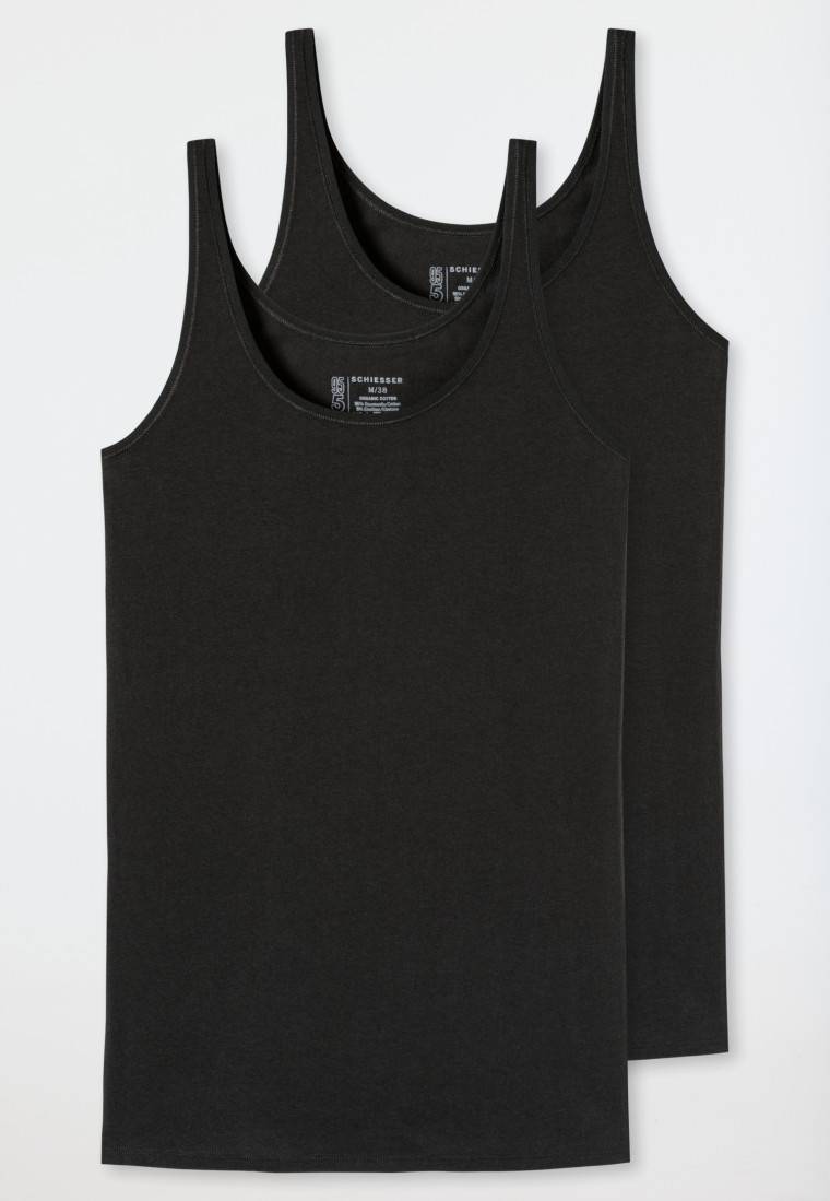 Schiesser Top 2er-Pack Organic Cotton schwarz - 95/5 Zeitlich begrenztes Angebot