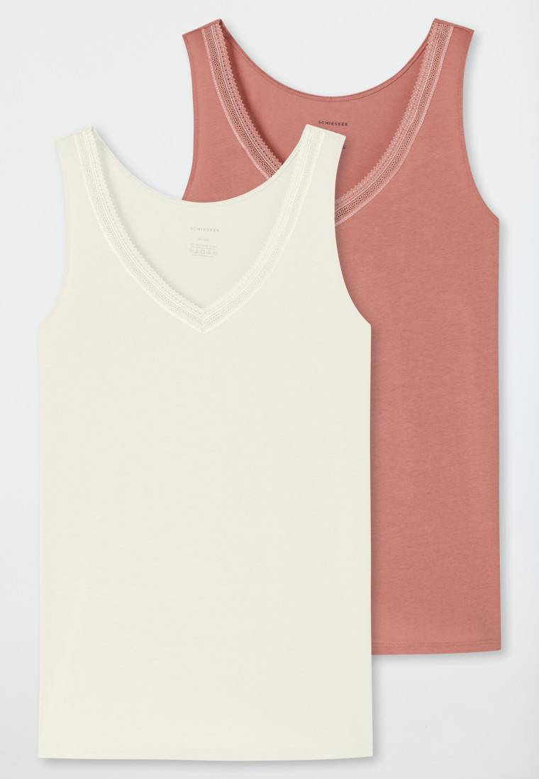 Schiesser Trägertops 2er-Pack beige/siena - Cotton Lace Kauf eins, bekomm eins gratis