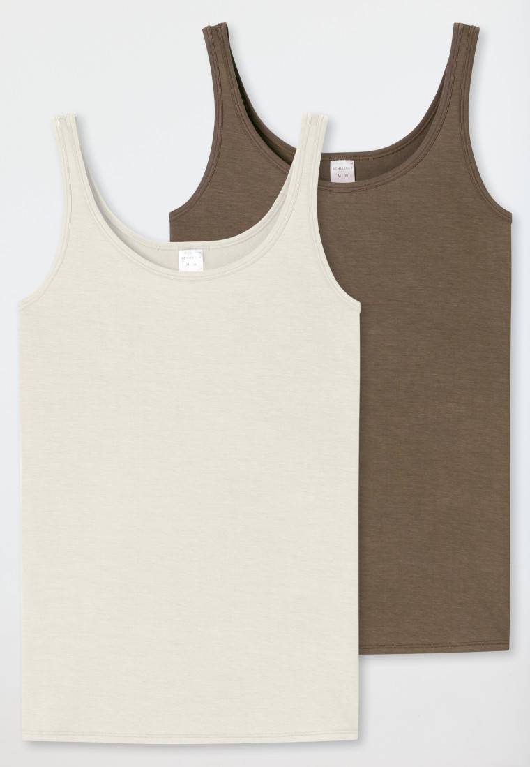 Schiesser Trägertops 2er-Pack beige/taupe - Modal Essentials Riesige Ersparnisse