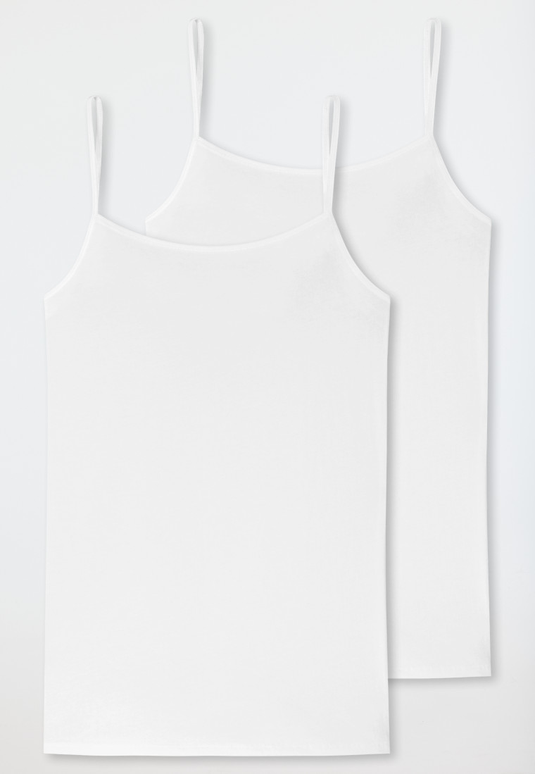 Schiesser Spaghetti-Top 2er-Pack Organic Cotton weiß - 95/5 Wochenangebot
