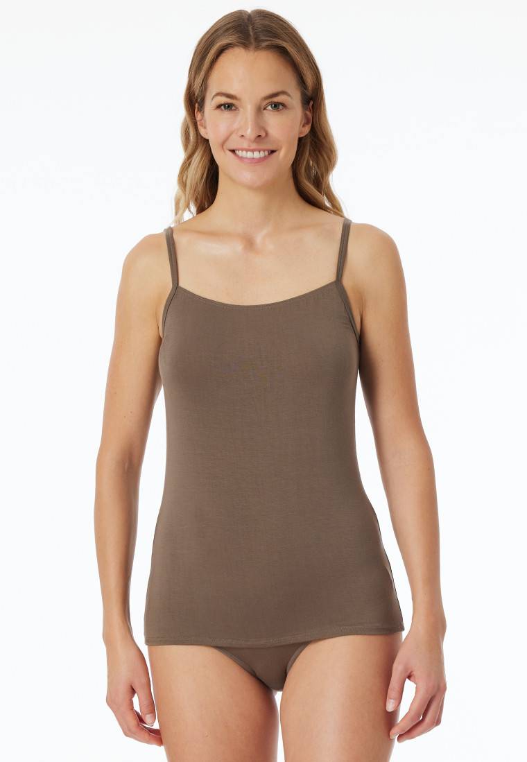 Schiesser Spaghettitops 2er-Pack beige/ taupe - Modal Essentials Letzte 3 Tage