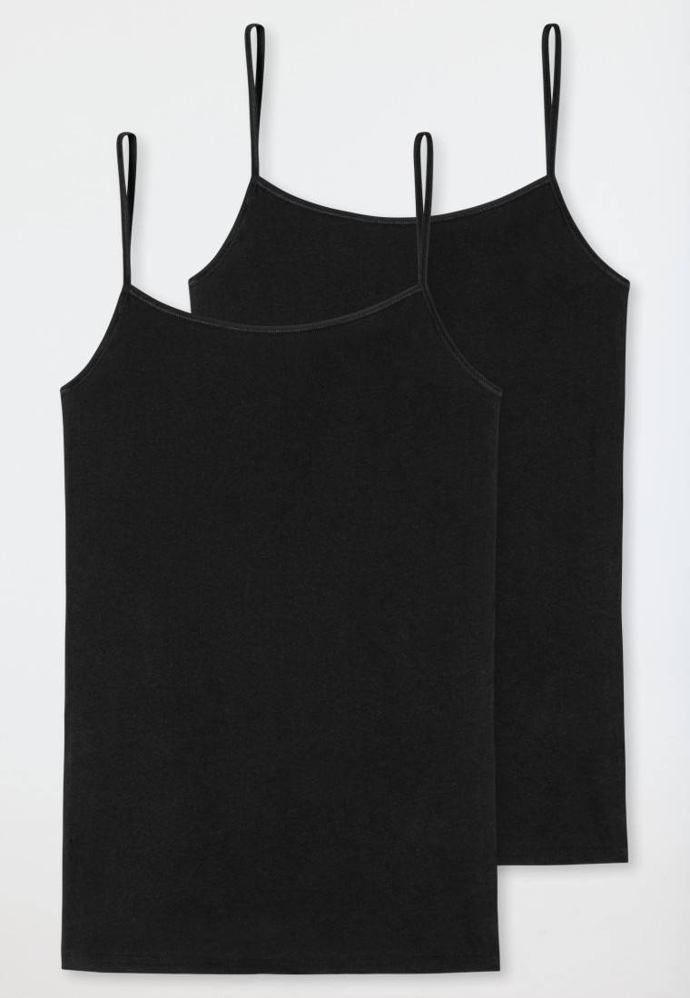 Schiesser Spaghetti-Top 2er-Pack Organic Cotton schwarz - 95/5 Letzter Tag